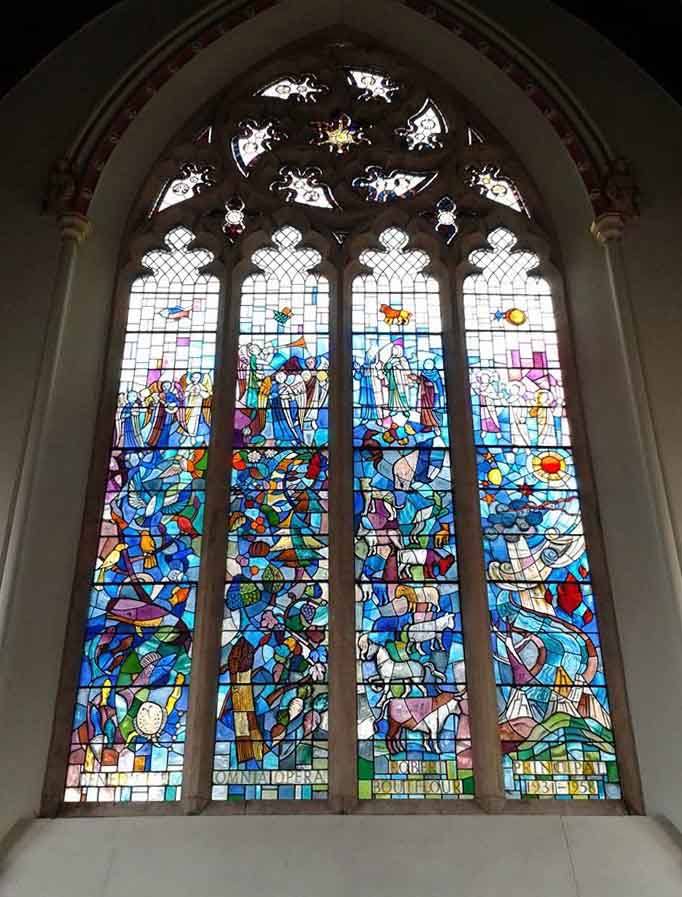 Damaged Stained Glass In Church Before Restoring